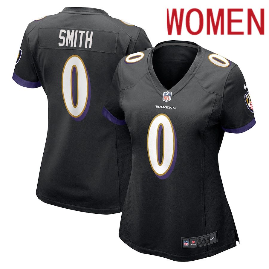 Women Baltimore Ravens #0 Roquan Smith Nike Black Team Game NFL Jersey